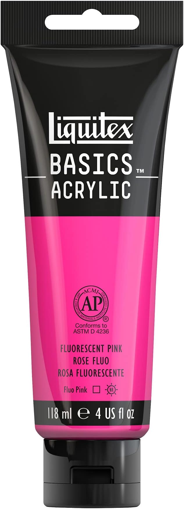 Liquitex BASICS Acrylic Paint, 118ml (4-oz) Tube, Fluorescent Pink