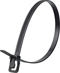 RETYZ 14-Inch Black Reusable Releasable Cable Ties – 100 Pack, 120 lb Strength, Patented Quick-Release, Heavy-Duty Design for Industrial and Commercial Use