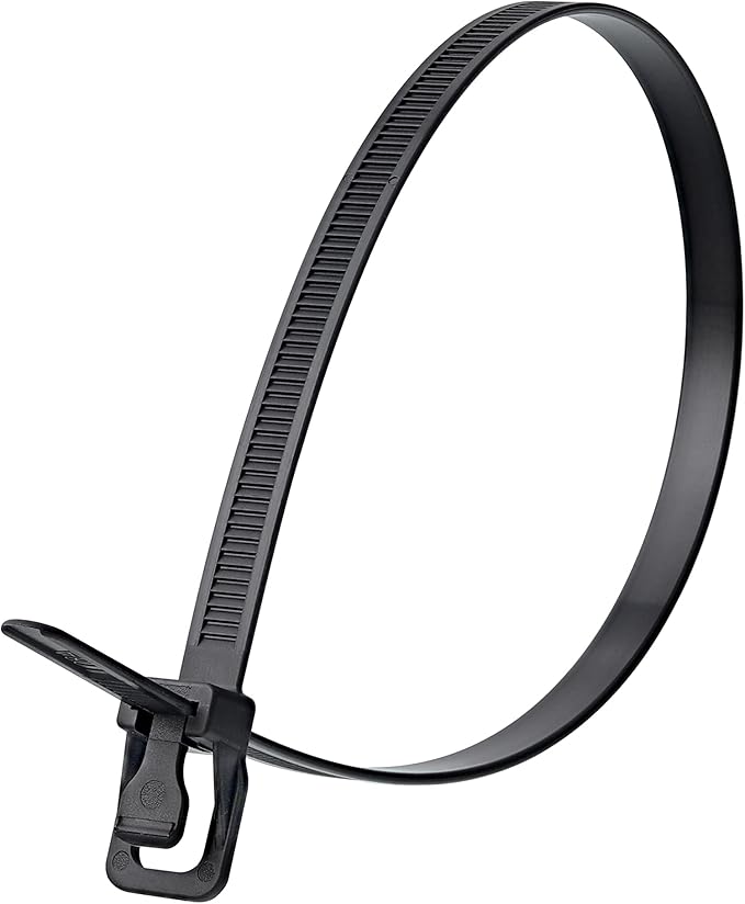 RETYZ 36-Inch Black Reusable Releasable Cable Ties – 10 Pack, 175 lb Strength, Patented Quick-Release, Ultra-Durable for Heavy-Duty Commercial and Industrial Applications