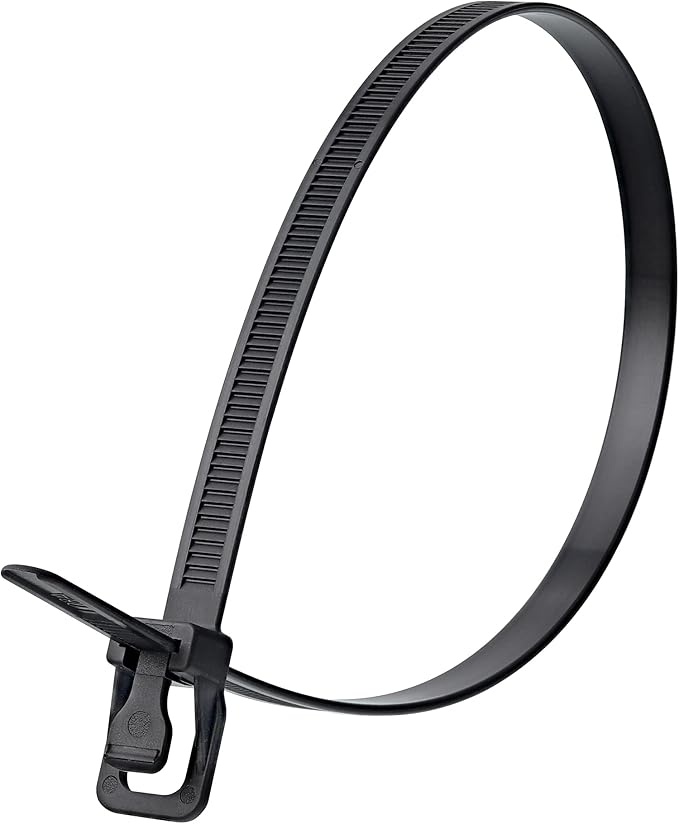 RETYZ 36-Inch Black Reusable Releasable Cable Ties – 50 Pack, 175 lb Strength, Patented Quick-Release, Ultra-Durable for Heavy-Duty Commercial and Industrial Applications