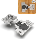 Chibery 50 Pack 1/2" Overlay 4D Soft Close Concealed Hinges for Face Frame Door, Adjustable Closing Speed, Smooth Slow Self Close Hinges, Satin Nickel, 105° Open Angle Stainless Steel Cabinet Hinges