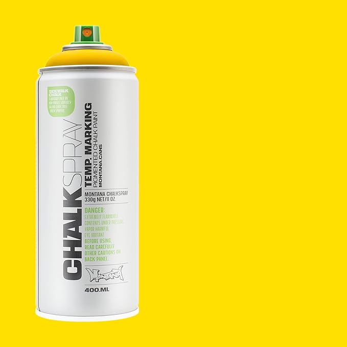 Montana Cans Chalk Spray Color Paint, 400ml, Yellow, 13.5 Fl Oz (Pack of 1)