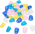 Uonlytech 80 Pcs Silicone Stained Glass Supplies Rubber Tips Guitar Fingertip Protectors Rubber Fingertips Wax Playing Guitar Child Protective Cap