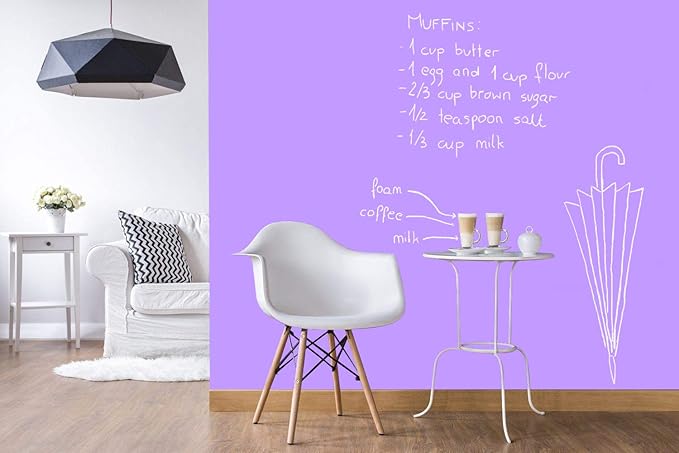 Chalkboard Blackboard Paint - Brush on Wood, Metal, Glass, Wall, Plaster Boards Sign, Frame or Any Surface. Use with Chalk Pen Wet Erase, Non-Toxic - Matte Finish [Purple] - (8.5oz Cover 32 sf)
