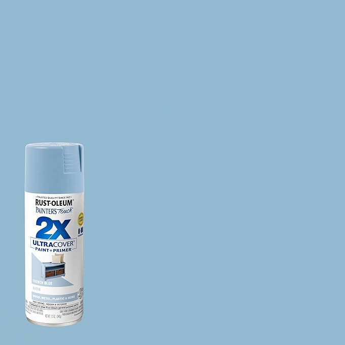 Rust-Oleum 334088 Painter's Touch 2X Ultra Cover Spray Paint, 12 oz, Satin French Blue (Pack of 4)