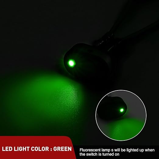 Nilight 5PCS LED Lighted Rocker Switch 12V Green LED Illuminated ON Off Toggle 30A 3Pin SPST Oval Shaped 12mm Hole for Automotive Car Truck RV Motorcycles Marine Boats