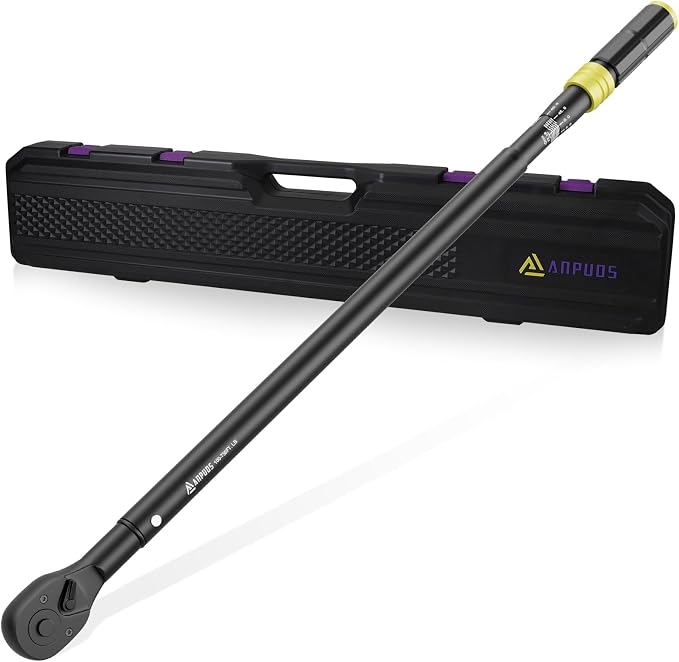 3/4" Click Torque Wrench, 100-750 Ft-Lb/135.5-1017 Nm, Heavy Duty | ±3% Accuracy, 48-Tooth Quick Release, Cr-V Steel, Dual-Direction, for Semi Truck, Tractor, Diesel Engine, Farm & Industrial