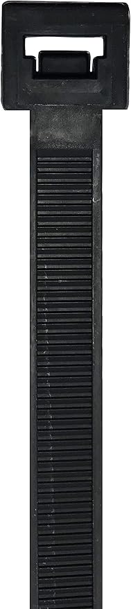 Standard Black 14" Inch Cable Zip Ties 50 Pounds Tensile Strength UV Resistant Wire Wrap - 100 Pack - Made in USA