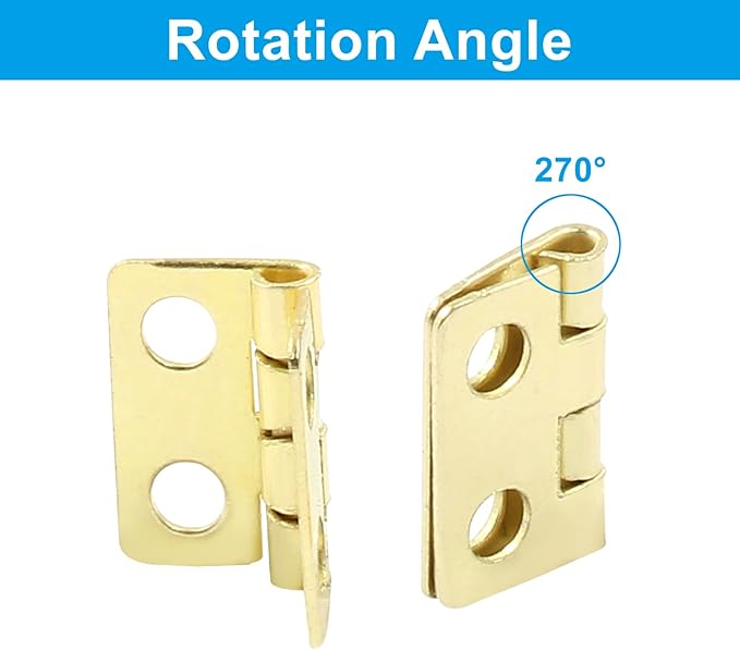 24Pcs Small Antique Gold Hinges 13x12mm - Mini Butt Hinges for Doll House, DIY, Mini Cabinet, Jewelry Wooden Box