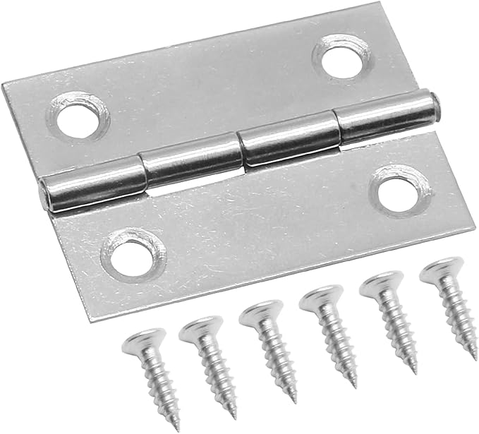 Piutouyar 6Pack Butt Hinge 2 Inch Mini Hinges 304 Stainless Steel Hinges Small Cabinet Hinges Folding Craft Hinges with Mounting Screws for Boxes Gate Drawer