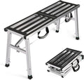 Folding Work Platform 400 Lbs, Height Adjustment 19-27"(H), Portable Steel Step Ladder Stool, Perfect for RV Cleaning, Home Painting and Reaching High Places