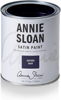 Annie Sloan Satin Paint (Oxford Navy, 25 Fl Oz/750 mL). Soft sheen for interior wood and metal. Self-leveling, all-in-one paint with no wax or lacquer required.