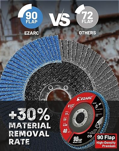 EZARC Flap Discs 40 Grit, 4.5" x 7/8" High Density Jumbo Zirconia Flap Sanding Disc Type 29 for Sanding, Rust Removal, Finishing, Grinding, Deburring (24 Pack)