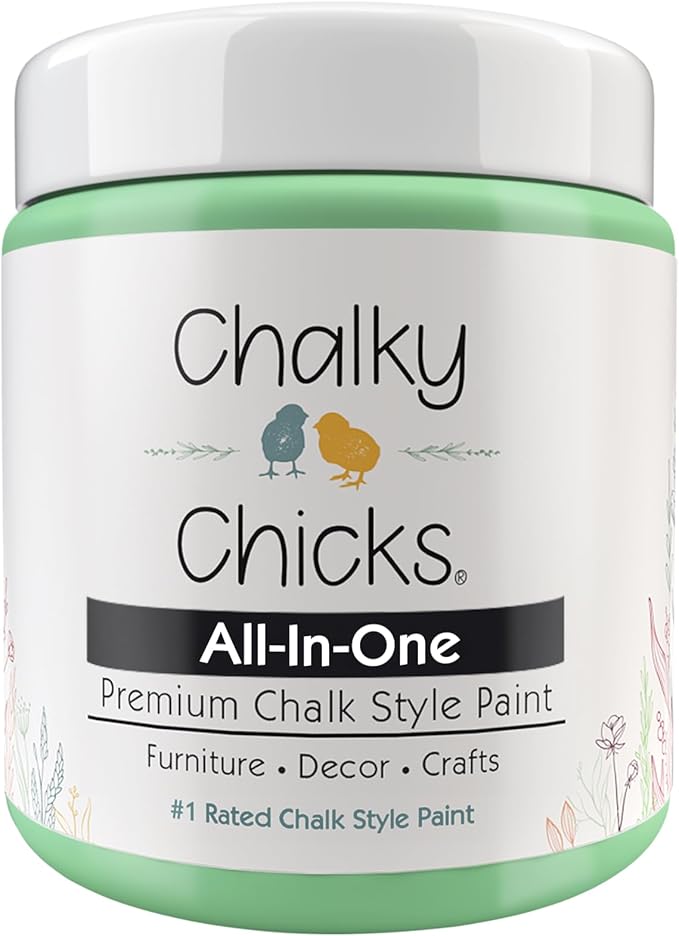 Chalky Chicks 4 Fl Oz Matte Lime Ricki (Lime Green) Chalk Paint for Furniture Without Sanding - No Prep Furniture Paint No Sanding All in One for Crafts, Wood, Walls, Cabinet, Metal, Dresser