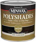 Minwax PolyShades Wood Stain + Polyurethane Finish – ½ Pint, Classic Black, Satin