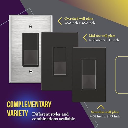 ENERLITES 3-Way Decorator Paddle Light Switch, Gloss Finish, Single Pole or Three Way, 3 Wire, Grounding Screw, Residential Grade, 15A 120V/277V, UL Listed, 93150-DB, Dark Bronze