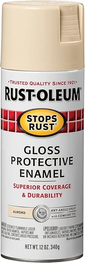 Rust-Oleum 7770830 Stops Rust Spray Paint, 12 oz, Gloss Almond