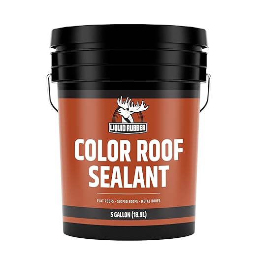 Liquid Rubber Color Roof Sealant- Elastomeric Waterproof Coating for Flat, Low-Slope & Metal Roofs, Flexible UV-Stable Membrane, Dark Gray, 5 Gallon