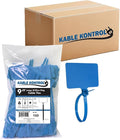 Kable Kontrol Cable Marker Identification Zip Ties 9 Inch 1000 Pcs – Blue | Large ID Flag Label Straps, Self-Locking Write on Tags for Ethernet, Power, and Cord Labeling