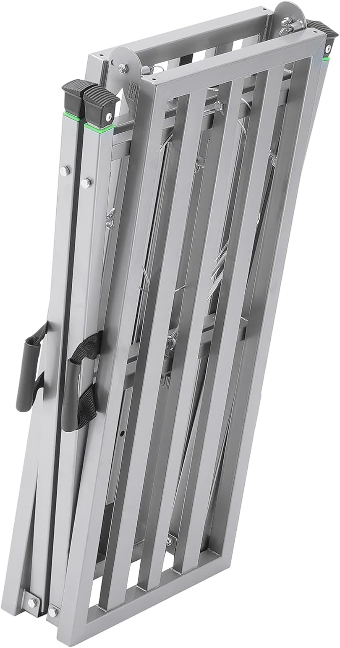 VEVOR Work Platform, 71"x 15" Portable Scaffolding Platform, Folding Steel Step Ladder Adjustable Height 35.4”-59.1”, 800 lbs Load Capacity, Non-Slip Drywall Painting Stool for Cleaning &Washing