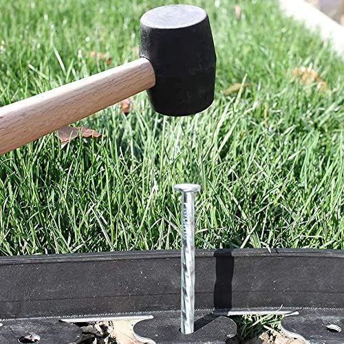 50/100/150 Pack 6" Solid Galvanized Non-Rust Metal Garden Stakes Spiral Landscape Edging Anchors for Paver Edging, Gardening, House Construction, etc (50)