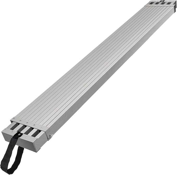 VEVOR Aluminum Telescoping Work Plank, 6-9FT, 500lbs Capacity, 12.5 inch Width, Scaffolding Plank with Skid-Proof Platform Scaffold Ladder Accessory