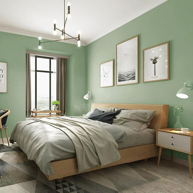 Safiyya 393"x17.7" Light Green Peel and Stick Wallpaper Green Solid Color Contact Paper Self Adhesive Contact Paper Decorative Wallpaper Vinyl Rolls for Wall