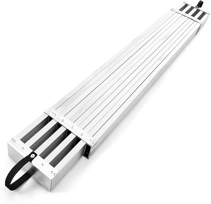 Garvee 8-13FT Aluminum Telescoping Work Plank, 12.5 inch Width Extension Plank, 440Lbs Capacity Extension Boards, Adjustable Scaffolding Plank with Skid-Proof Platform Scaffold Ladder Accessory