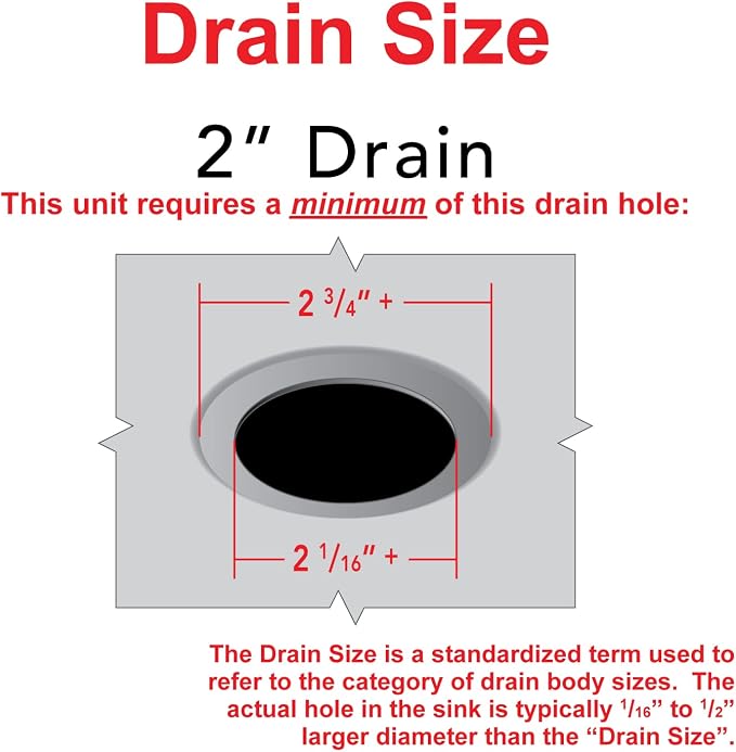 Ambassador Marine 2" Trap Sink Drain with Strainer Basket & Chain Stopper, Brushed Finish Stainless Steel Flange, 1-1/4" & 1-1/2" Hose Barb for Boat, RV, Galley or Bar Sink Drain Assembly Replacement