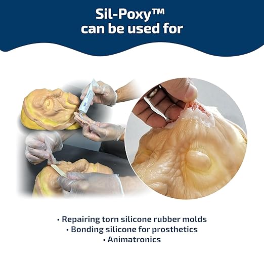 Smooth-On SIL-Poxy™ Rubber Silicone Adhesive, 0.3 oz Tube – Flexible RTV Silicone Glue for Silicone Rubber Repair & Bonding, Strong Waterproof Sealant (Packaging May Vary)