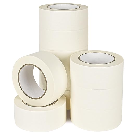 ToLanbbt Masking Tapes Bulk 2 Inch 10 Packs White Painters Drafting General Using Tapes for Painting, Craft Art, Label, Packing, Office, School, Home, 2 Inch x 55 Yards x 10 Rolls (550 Total Yards)