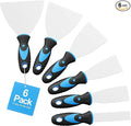 6 Pack Putty Knife Set – Stainless Steel Spackle & Paint Scrapers (1", 1.5", 2", 3", 4", 5") | Flexible Metal Scraper Tools for Drywall Repair, Wallpaper Removal, Plaster & Adhesive