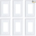 6-Pack Decorator Wall Plate Cover, Pure White Decorative Switch Plates and Outlet Covers, Durable Natural Bamboo Fiber Wall Plates for Electrical Outlets, Receptacle, GFCI Outlet, Dimmer Switch