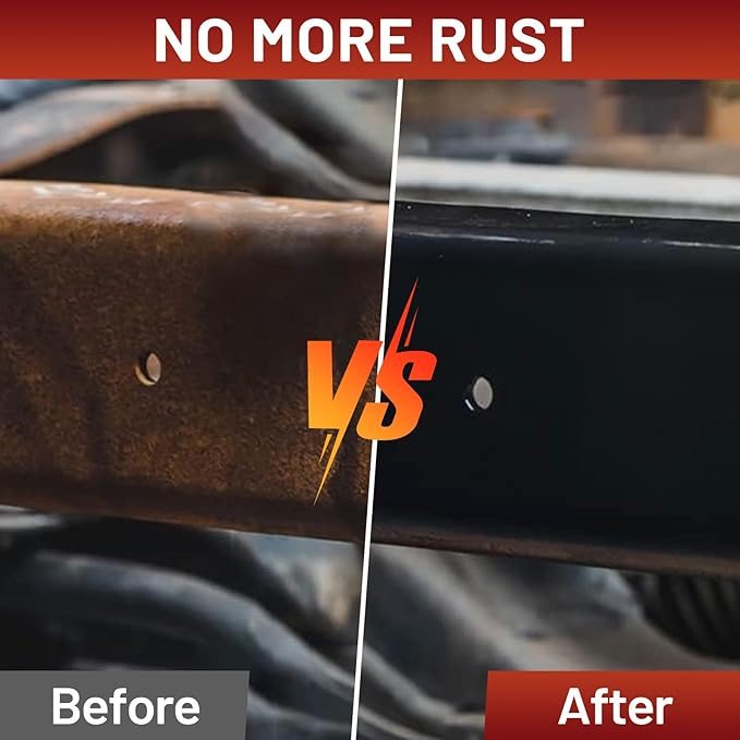 Rust-Stop and Corrosion Permanently Rust Preventive Coating Anti-Rust Automotive Rust Reformer for Metal & Seal, Rust Converter Non-Porous Protective Barrier High Gloss Black Metallic Paint 35 Fl Oz