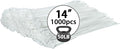 White Zip Ties 14 inch (1000 Pack), Clear, 50 lb, UV Resistant Cable Ties for Outdoor Use, LOCKLOCK