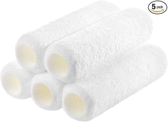 Bates- Paint Roller Covers, 9", 5 Pack, White, Covers for Paint Rollers 9 Inch, 9 Inch Paint Roller Covers, Paint Roller Cover, Paint Roller Covers 9 Inch, Large Paint Roller Covers