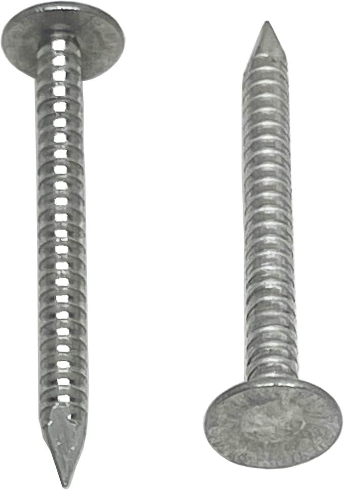 1.75”-RING SHANK ALUMINUM - ROOFING SIDING NAILS - Vinyl & Aluminum Siding & Facia Trim Nail – Aluminum metal secure holding Ring Shank nail – 1.75 in (250)