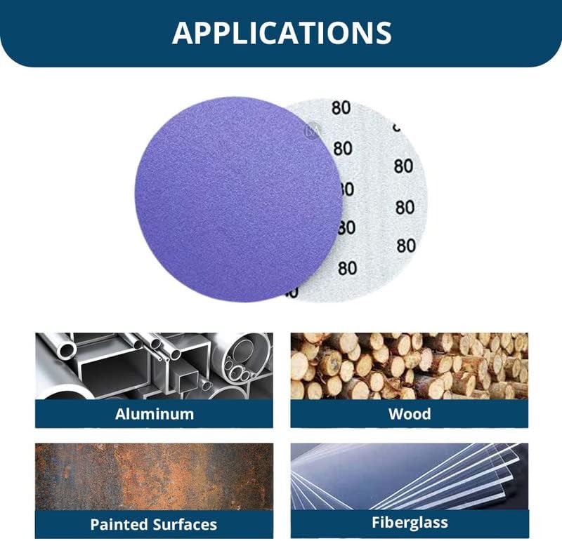 Benchmark Abrasives 6 Inch Sanding Discs Hook and Loop Ceramic No Holes Adhesive Sandpaper for Surface Blending, Automotive Metals Fiberglass - Orbital Sander Sandpaper (50 Discs), 2000 Grit