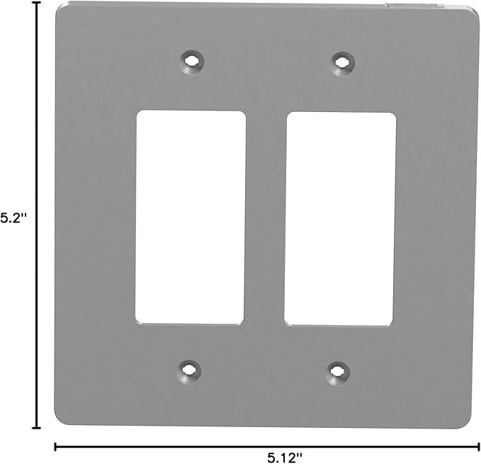 Square D by Schneider Electric X Series Wall Plate for Outlet and Light Switch, Mid Size Plus 2 Gang, Matte Gray