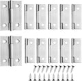12 PCS 2 inches High-end Stainless Steel Mini Small Hinges with 48 Screws, Suitable for DIY Wooden Boxes, Small Cabinets, Jewelry Boxes Flat Hinges, Furniture, Woodworking Craft Project, Silver