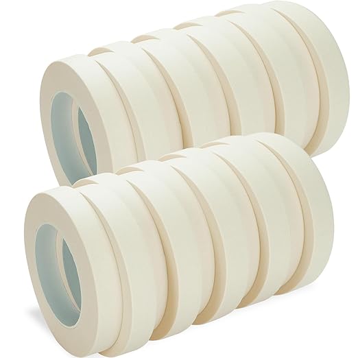 Masking Tape, 20 Packs White Masking Tape, 0.75 Inch X 55 Yards X 20 Rolls, 1100 Yards in Total. for General Purpose Use, Painting, Crafting, School Stationery, Arts, Home Use etc.