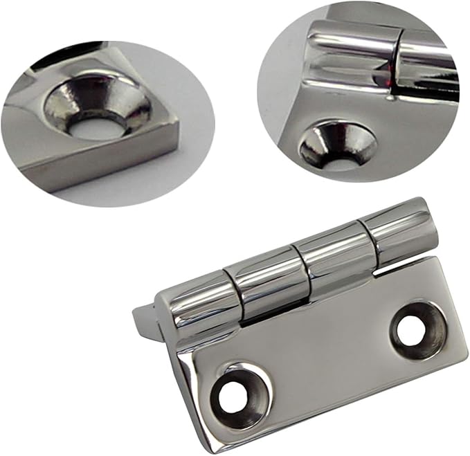 Marine Grade CAST Solid 316 Stainless Steel Mirror Polished Butt Hinges Marine Stainless Steel Heavy Duty/ 1.5" x 1.5" Pair for Boat, RVs
