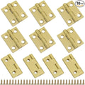 10PCS Butt Hinges 1 Inch Mini Solid Brass Hinges with Screws for Cabinet Drawer Doors Wooden Jewelry Box
