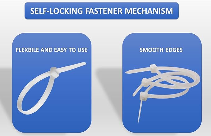 Kable Kontrol Cable Zip Ties, 24 Inch 1000 Pcs HD 175lbs Test Natural White | Nylon Plastic, Self Locking, UL Listed, Indoor Use