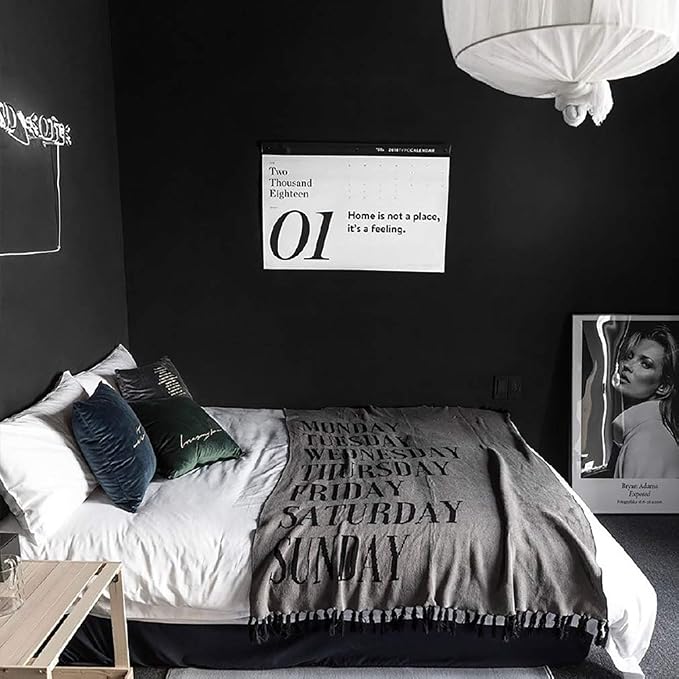 590.5"x17.7" Peel and Stick Wallpaper Black Removable Temporary Self Adhesive Contact Paper Waterproof Wallpaper for Wall Covering Vinyl Rolls