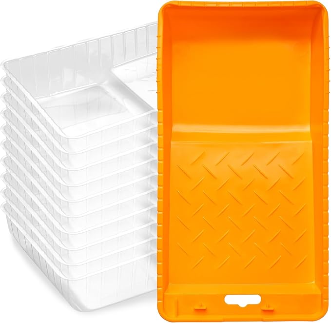Mister Rui Paint Tray Liner, 4 Inch-10 Pieces, Plastic Paint Tray with Liners, Small Paint Trays, Disposable Paint Trays 4 Inch, Paint Pan Liners for Home Decor, House Painting