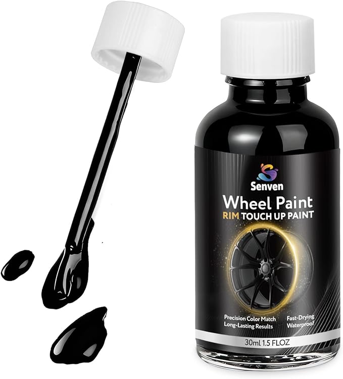 Black Touch Up Paint Rim Paint Wheel Scratch Repair Kit for Curb Rash & Scratches, Universal Black Enamel Repair Scratch Resistant 1.5 fl oz Car Touch Up Pen