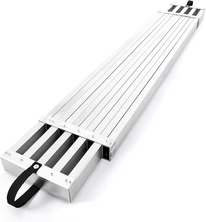9-15FT Aluminum Telescoping Plank, 440lbs Capacity, Extension Scaffolding Plank with Skid-Proof Platform Scaffold Ladder Accessory