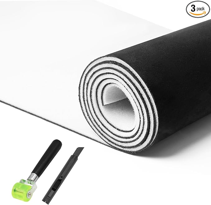 Storystore Foam Backed Suede Headliner Fabric, 54" L x 60" W Car Roof Liner | Black Suede Headliner Material for Cars, Trucks, Suvs, Boats, Rvs and Interior Restoration