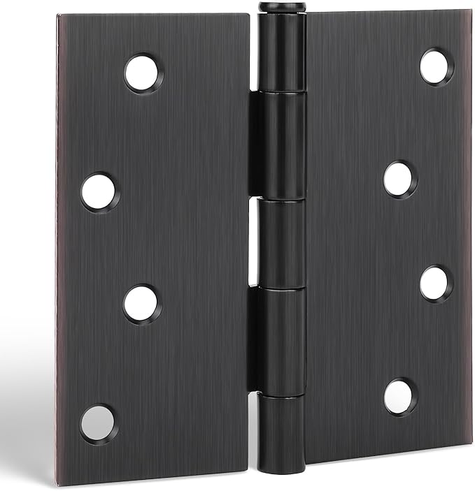 goldenwarm 12 Pack Interior and Exterior Door Hinges, Oil Rubbed Bronze Door Hinges 4 inch x 4 inch with Square Corners